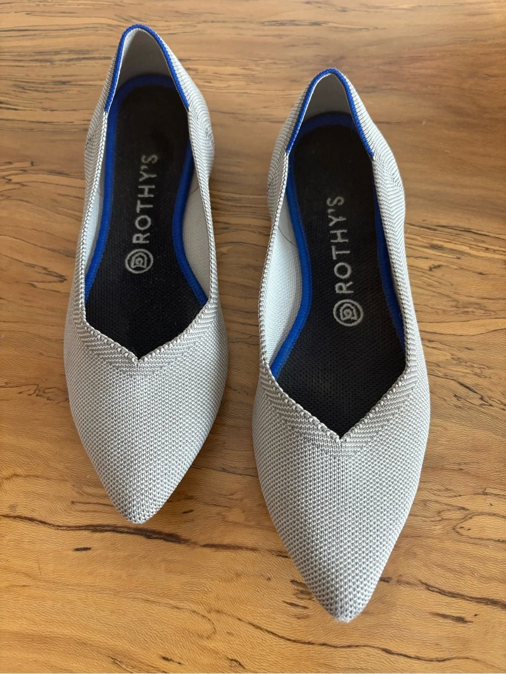 Rothy's Knit Flats The Point II Color Diamond Twill Size 9 Washable Work Travel
